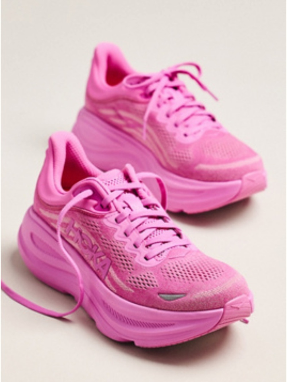 Hoka One One Bondi 9 Women's Sneakers in Crabapple Pink. Only worn once for hour